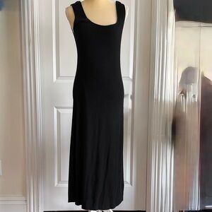 Massimo Dutti Black Maxi Rin Kneed Dress